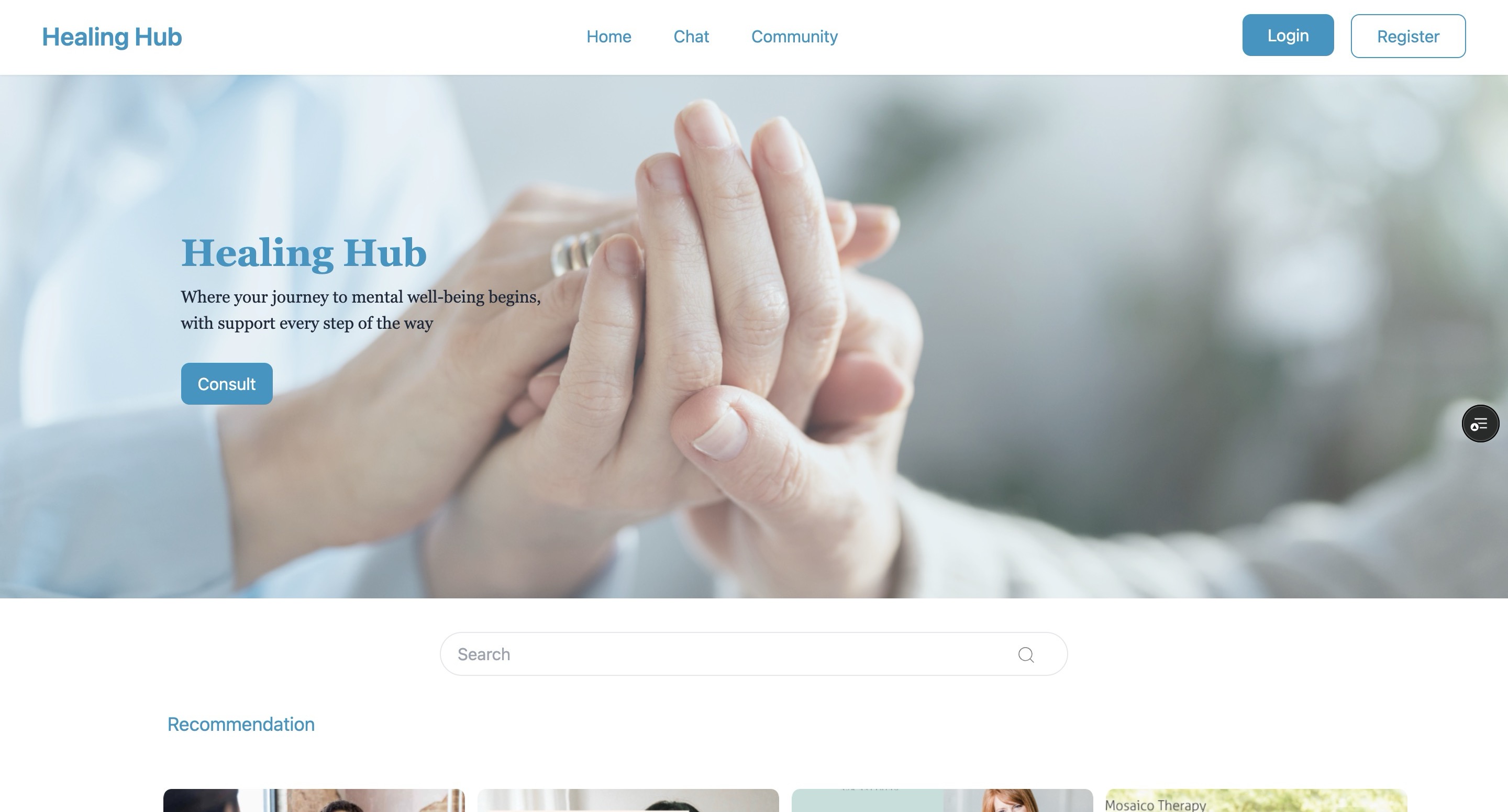 Healing Hub Social Platform